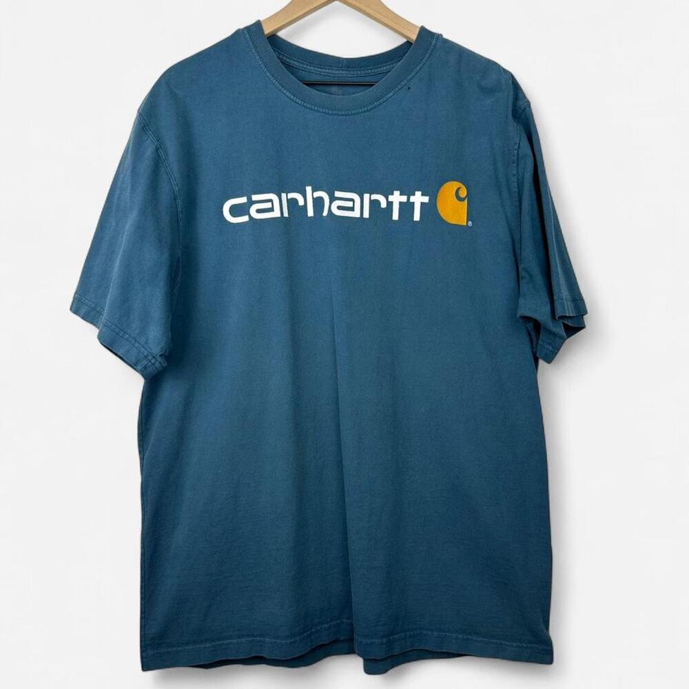 Carhartt teal logo graphic tee